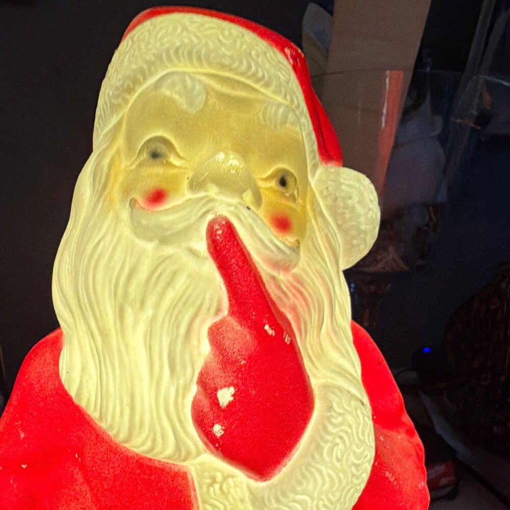 Empire Plastics Corp 1971 Lighted Santa Claus 13in Painted Plastic Corded